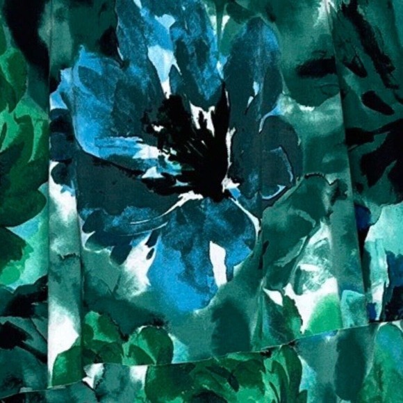 Susan Graver Shirt Womens Small Blue Green Layered Ruffle Blouse Colorful Casual - Picture 6 of 8